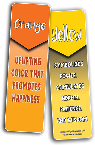 Colors and Their Meanings Bookmarks (2-Sets X 6 Cards)