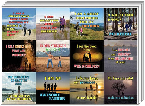 Creanoso Word of Affirmation Stickers for Dads (20-Sheet) â€“ Funny Gift Stickers â€“ Premium Gift Ideas for Men, Fathers, Dads, Daddies â€“ Positive Quote Sayings Wall Table Surface DÃ©cor Art Decal