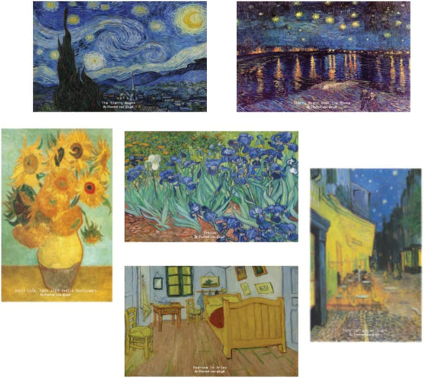 Vincent Van Gogh Starry Night Famous Paintings Postcards (60 Pack) - Starry Night Sunflowers Famous Paintings Postcards - Collectible Vintage Art Gifts - Premium Quality - Best Stocking Stuffers