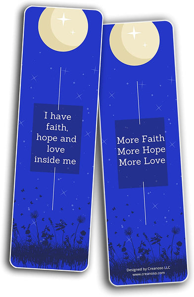 Creanoso Faith, Hope and Love Bookmarks (5-Sets X 6 Cards) â€“ Daily Inspirational Card Set â€“ Interesting Book Page Clippers â€“ Great Gifts for Adults and Teens