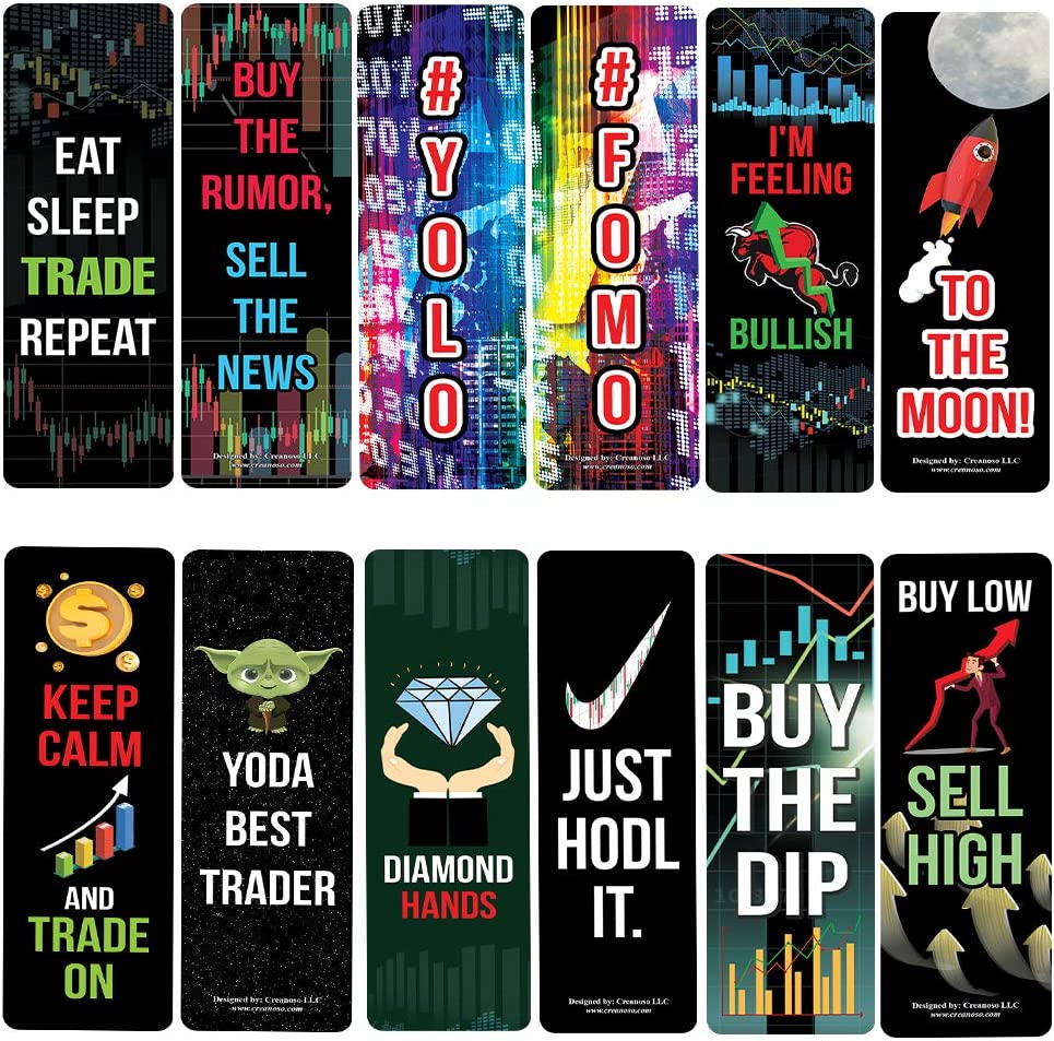 Stock Trading Bookmarks Cards (5-Sets X 6 Cards)