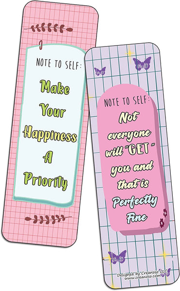 Note to Self: Positive Self Reminders Bookmarks (5-Sets X 6 Cards)