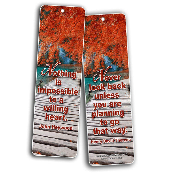 Creanoso Inspirational and Motivational Quote Sayings Bookmarks - Assorted Pack Collection