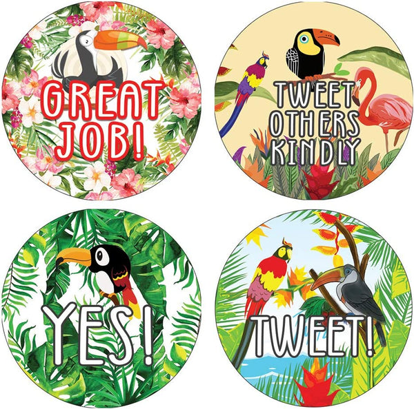 Toucan Motivational Sticker (Round Sticker) (Sheet of 10) - Classroom Reward Incentives for Students and Children - Stocking Stuffers Party Favors & Giveaways for Teens & Adults