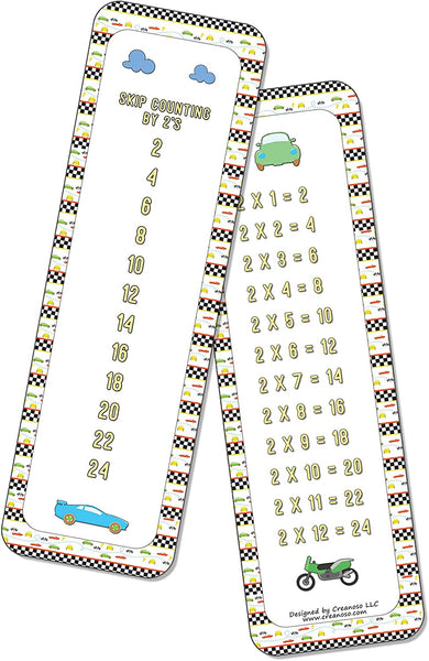 Skip Counting Chart Bookmark Cards - Vehicle Transportation Theme (6-Set X 6 Cards)