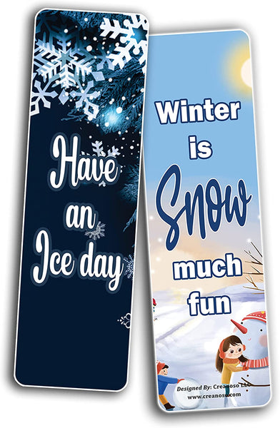 Creanoso Winter Bookmarks Bookmarks (10-Sets X 6 Cards) â€“ Daily Inspirational Card Set â€“ Interesting Book Page Clippers â€“ Great Gifts for Adults and Teens