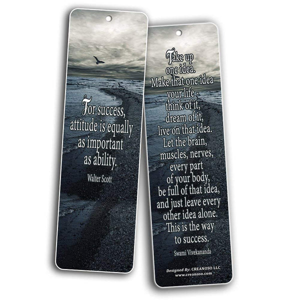 Creanoso Inspirational Quotes Bookmarks (60-Pack) - Favorite Success Quote and Sayings - Assortment