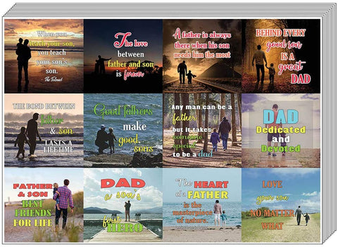 Creanoso Inspiring Sayings Father and Son Quote Stickers (20-Sheet) â€“ Unique Wall Art DÃ©cor Sayings Gift Stickers â€“ Awesome Stocking Stuffers Gifts for Father & Son, Dads, Daddies â€“ DIY Decal Set