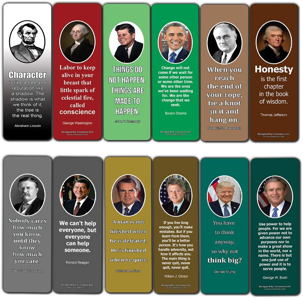 Creanoso Successful Leadership Inspirational Quotes Bookmark Cards (30-Pack) Ã¢â‚¬â€œ Premium Gifts Bookmarks for Bookworm Ã¢â‚¬â€œ Stocking Stuffers for Men, Women, Managers, Leaders Ã¢â‚¬â€œ Wall Page Clippers