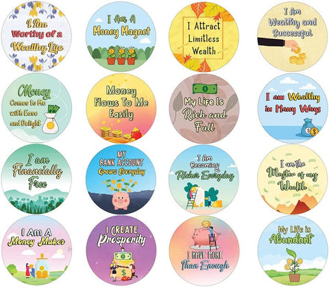 Creanoso Wealth Affirmation Stickers (10 Sets X 16 Designs) â€“ Sticker Card Giveaways for Kids â€“ Awesome Stocking Stuffers Gifts for Boys & Girls â€“ Classroom Home Rewards Enticements
