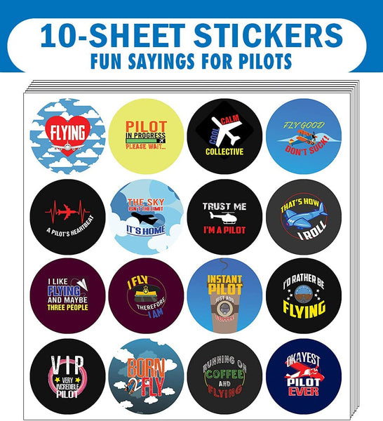 I am a Pilot Stickers (10 Sets X 16 Designs)