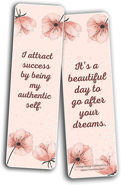 Creanoso Self-Love and Care Bookmarks Series 1 (5-Sets X 6 Cards) â€“ Daily Inspirational Card Set â€“ Interesting Book Page Clippers â€“ Great Gifts for Adults and Teens
