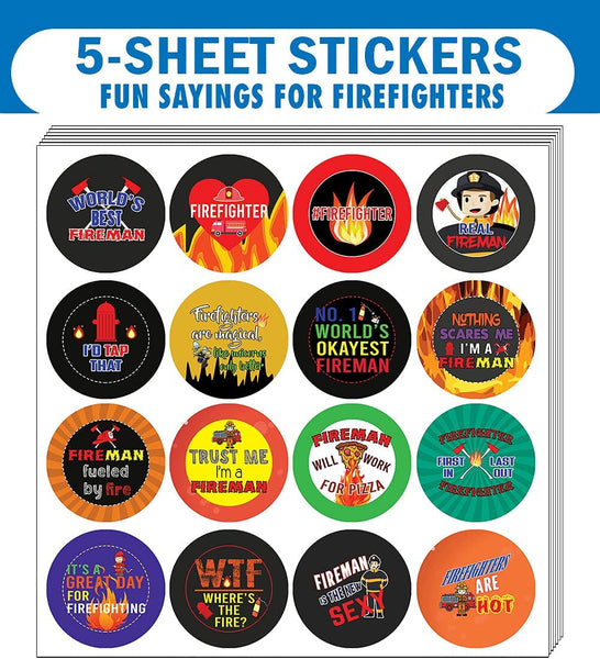 I am a Firefighter Pinback Stickers (5 Sets X 16 Designs)