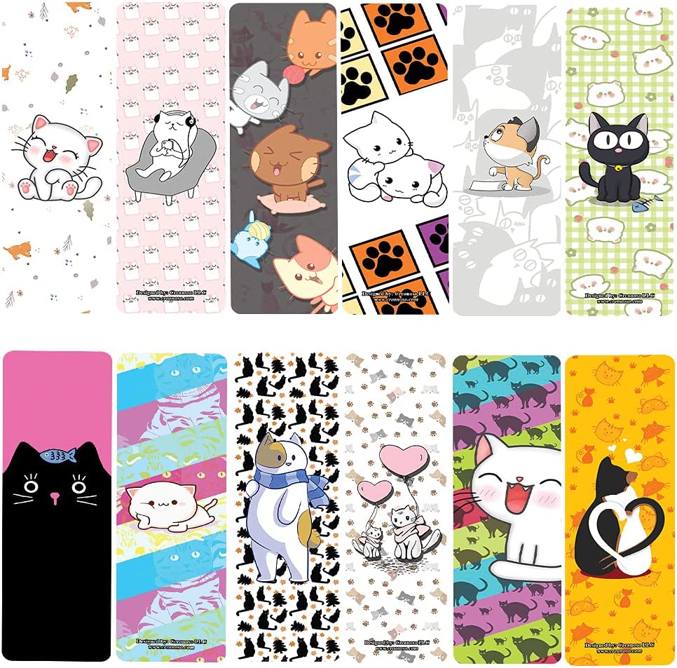 Cat Designs Bookmarks (10-Sets X 6 Cards)