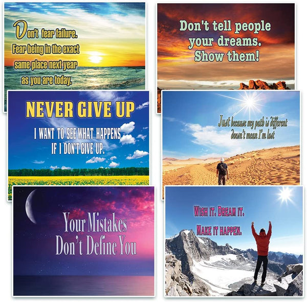 Creanoso Success Inspirational Quotes Postcards (12-Pack) â€“ Inspiring Cards for Life Encouragement and Success â€“ Great Stocking Stuffers for Men, Women, Teens, Adults, Seniors