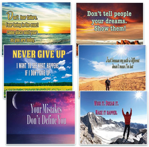 Creanoso Assorted Inspirational Stay Strong Success Quotes Postcards (60-Pack) â€“ Inspiring Inspirational Sayings Greeting Cards for Men Women â€“ Great Giveaways Collection Bulk Set â€“ Employee Rewards