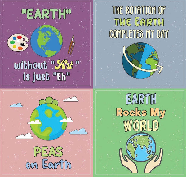 Funny Earth Quotes Stickers (5 Sets X 12 Designs)