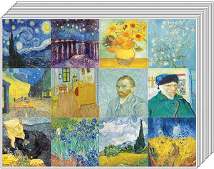 Van Gogh Famous Paintings Stickers - 20 Sheets - Artistic Inspiring Wall Stickers for Men, Women, Teens. Great to Stick on Laptops, Walls, Table, Desk, and Any Surfaces â€“ Cool Gift Token Giveaways