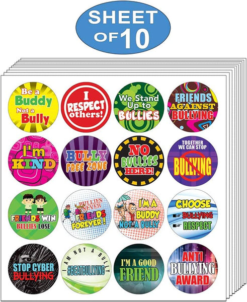 Creanoso Anti Bullying Stickers for Kids (10-Sheet) â€“ Inspiring Inspirational Motivational Sayings Sticker Cards â€“ Cool and Unique School Giveaways â€“ Premium Gifts for Boys Girls Teens â€“ Wall Decor