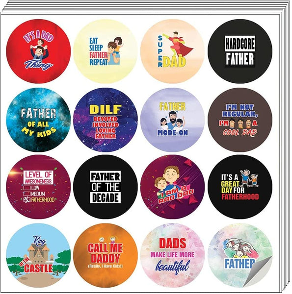 Creanoso I Am A Great Father Stickers (5 Sets X 16 Designs) â€“ Sticker Card Giveaways for Fathers â€“ Awesome Stocking Stuffers Gifts for Parents and Fathers