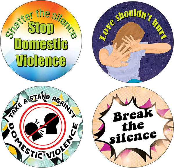 Domestic Violence Stickers (10 Sets X 16 Designs)
