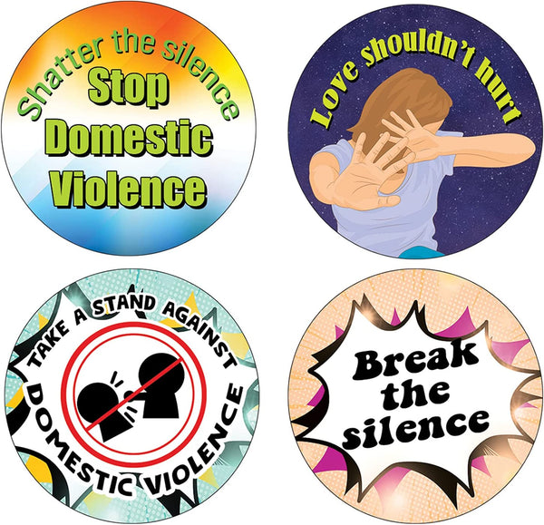 Domestic Violence Stickers (5 Sets X 16 Designs)