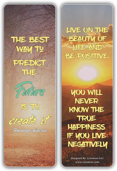 Creanoso Stay Positive Quotes Sun Bookmarks (60-Pack) Ã¢â‚¬â€œ Great Party Favors Card Set Ã¢â‚¬â€œ Epic Collection Set Book Page Clippers Ã¢â‚¬â€œ Cool Gifts for Men, Women, Teens, Bookworms Ã¢â‚¬â€œ DIY Kit Ã¢â‚¬â€œ Teacher Rewards