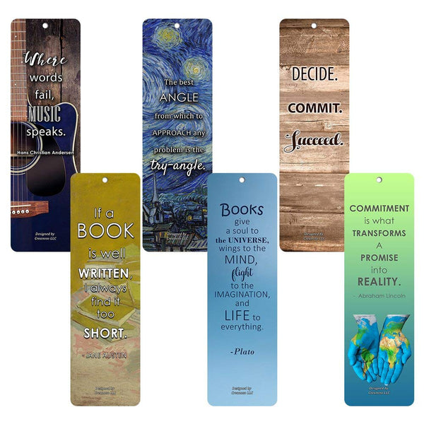Creanoso Inspirational Bookmarks for Books Positive Wisdom Assorted Inspiring Quotes