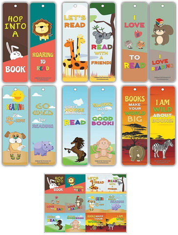 Creanoso Educational Motivational Quotes Bookmarks (12-Pack) and Stickers (12-Pieces) Bundle Ã¢â‚¬â€œInspiring Bookmarks for Kids, Teens, Boys & Girls Ã¢â‚¬â€œ Six Bulk Assorted Bookmarks Designs