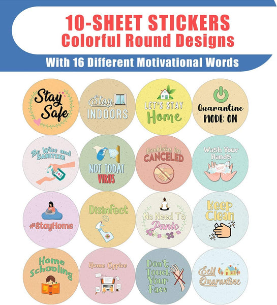 Friendly Quarantine Reminder Stickers (10 -Sheet)