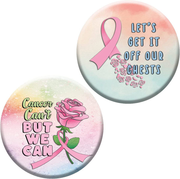 Creanoso Breast Cancer Awareness Pin Buttons (1-Set X 10 Buttons) - Stocking Stuffers Premium Quality Gift Ideas for Children, Teens, & Adults - Corporate Giveaways & Party Favors