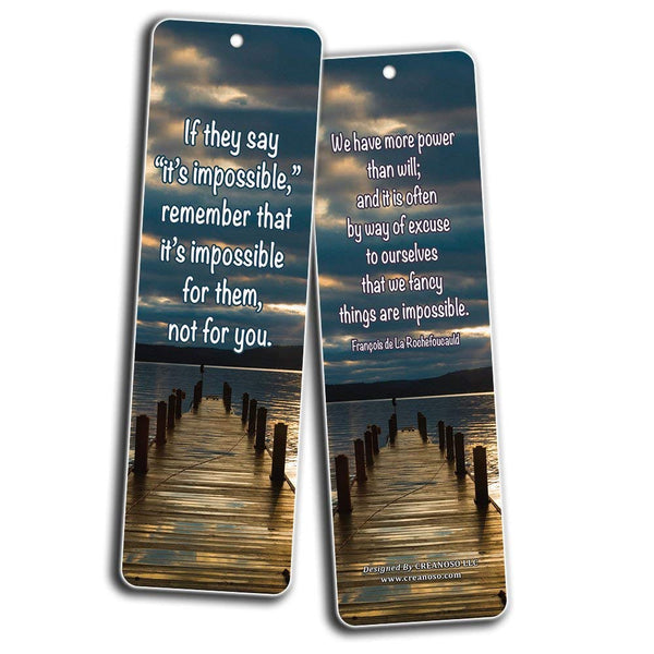 Creanoso Inspirational Quotes Bookmarks (60-Pack) - Quotes to Live by - Great Positive Sayings Pack