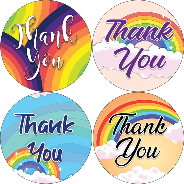 Rainbow Thank You Stickers (20 - Sheet)