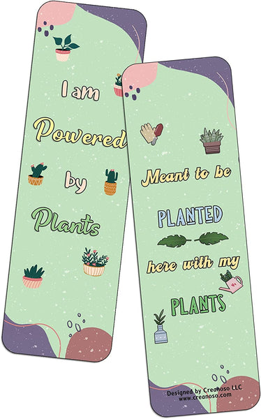 Creanoso Funny Plant Life Quotes Bookmarks (2-Sets X 6 Cards) â€“ Daily Inspirational Card Set â€“ Interesting Book Page Clippers â€“ Great Gifts for Adults and Teens