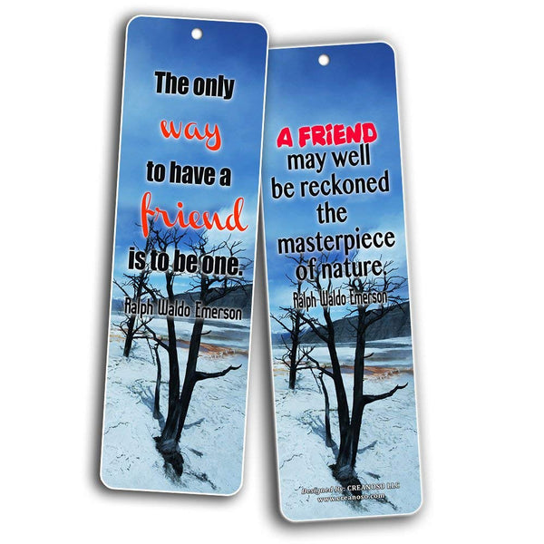 Creanoso Friendship Quotes Bookmarks Cards (60-Pack) - Friendship Gifts for Men Women Kids Boys