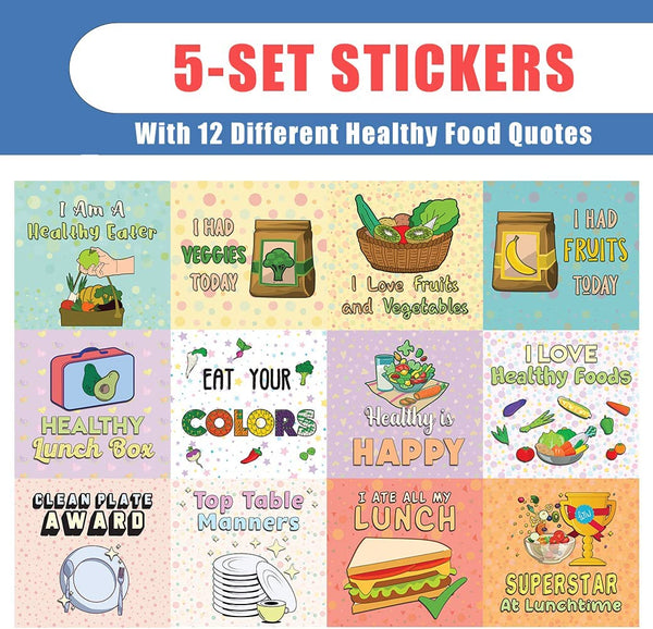 Healthy Lunchbox Stickers (5 Sets X 12 Designs)