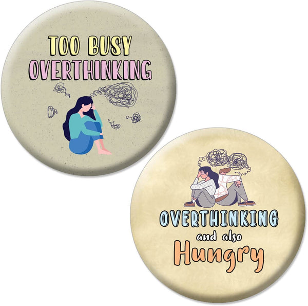 Funny Quotes for Overthinkers Buttons (1-Set X 10 Buttons)