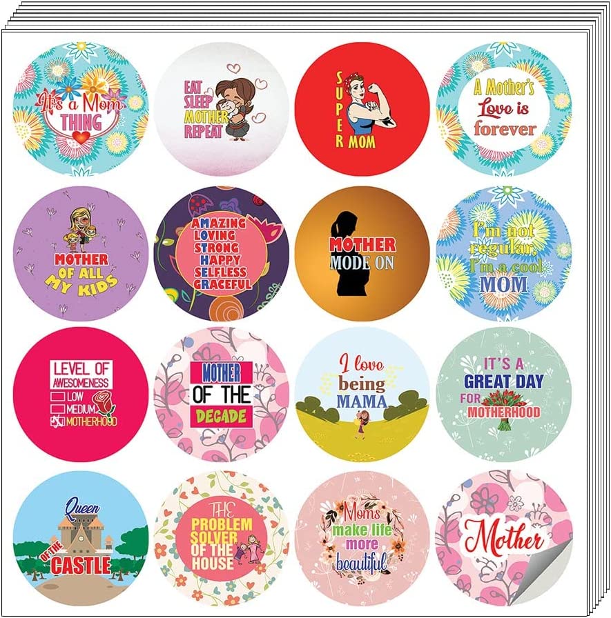 Creanoso I Am A Caring Mother Stickers (10 Sets X 16 Designs) â€“ Sticker Card Giveaways for Mothers â€“ Awesome Stocking Stuffers Gifts for Mothers and Expectant Mothers