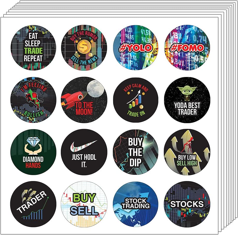 Stock Trading Stickers (10 Sets X 16 Designs)