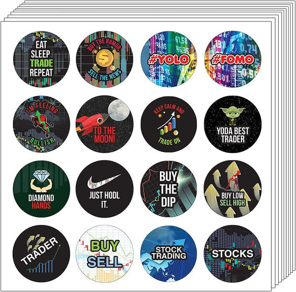 Stock Trading Stickers (10 Sets X 16 Designs)