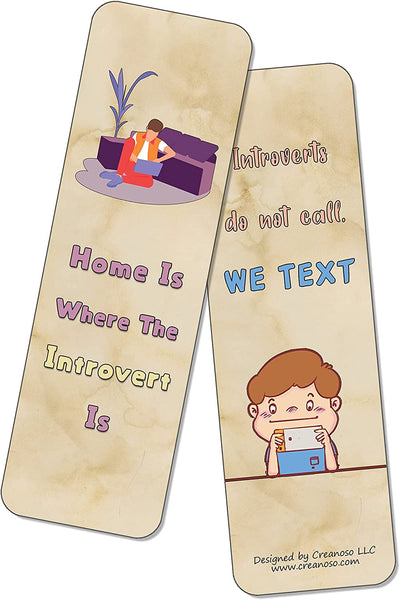 Funny Introvert Bookmarks (2-Sets X 6 Cards)