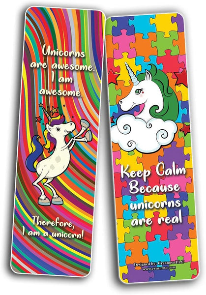 Unicorn and Rainbow Bookmarks (10-Sets X 6 Cards)