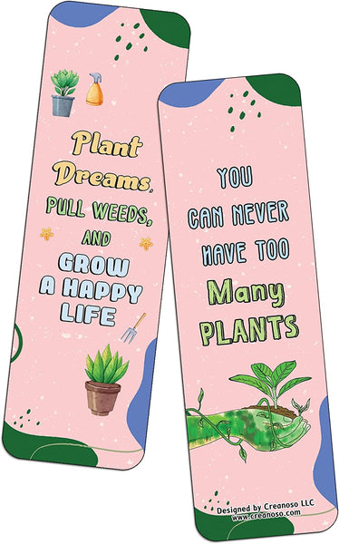 Creanoso Funny Plant Life Quotes Bookmarks (2-Sets X 6 Cards) â€“ Daily Inspirational Card Set â€“ Interesting Book Page Clippers â€“ Great Gifts for Adults and Teens