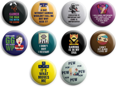 I am a Gamer Series 2 Button Pins (1-Set X 10 Buttons)