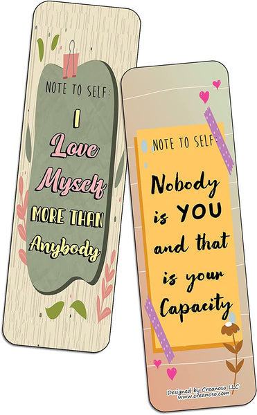 Note to Self: Positive Self Reminders Bookmarks (5-Sets X 6 Cards)
