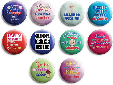 I Am A Wonderful Grandpapa Pinback Buttons (1-Set X 10 Buttons)