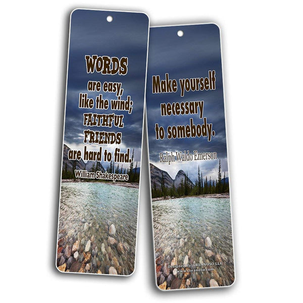 Creanoso Friendship Quotes Bookmarks Cards (60-Pack) - Friendship Gifts for Men Women Kids Boys