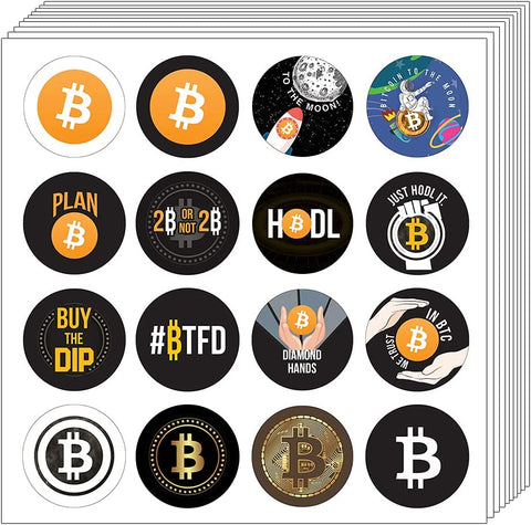 Bitcoin Stickers Collection Set (20 Sets X 16 Designs)