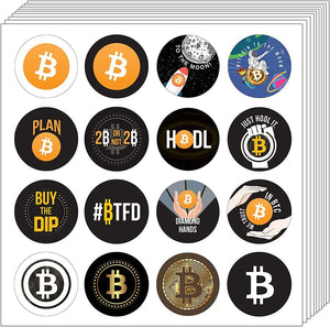 Bitcoin Stickers Collection Set (5 Sets X 16 Designs)