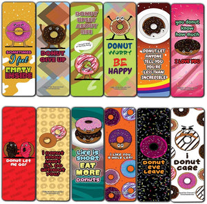 Funny Donuts Sayings Bookmarks (60-Pack) - Premium Quality Design Perfect Gift for Bibliophiles - Stocking Stuffers Gift Ideas for Boys and Girls